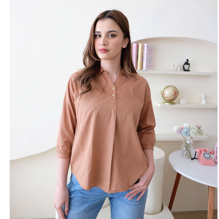 RILLEY - Kemeja Blus Casandra | Blus Wanita Bahan Poplin