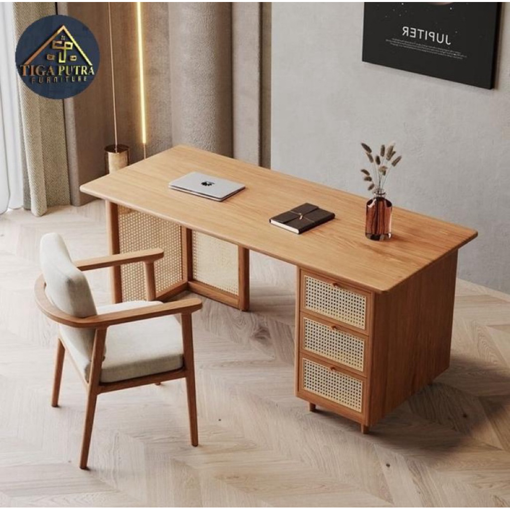 meja kantor meja direktur meja manager solid telak wood
