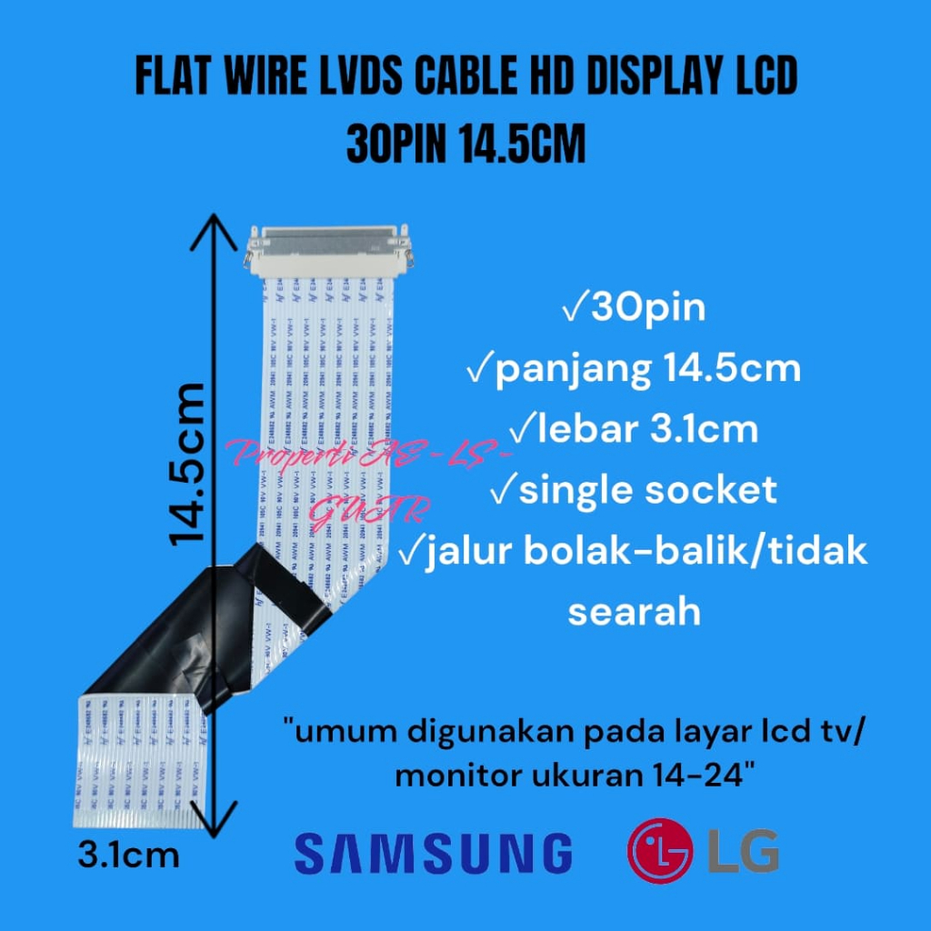 LVDS 30 PIN FLAT WIRE KABEL LVDS LCD LED TV 30 PIN FFC SOFT CABLE KABEL LCD LED TV HD 30PIN