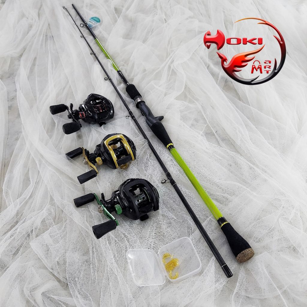 FREE SOFTLURE Joran Set Casting Charm BLACK BASS CARBON 165 180 210 + Reel Oncak Libero SHALLOW / El