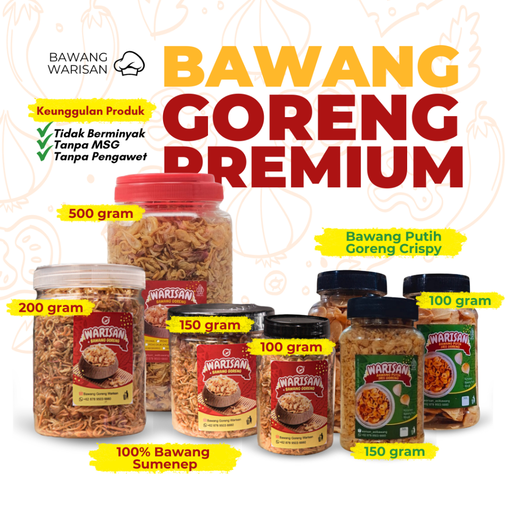 

Bawang Goreng Warisan Asli Sumenep Premium ukuran 1 kilogram
