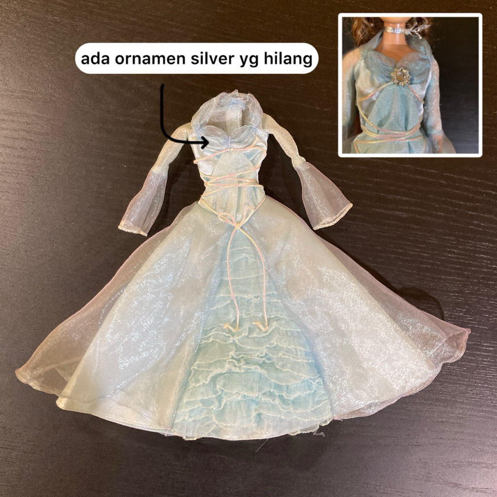 Baju Queen Rayla Barbie and The Magic of Pegasus Movie Princess | dress biru gaun