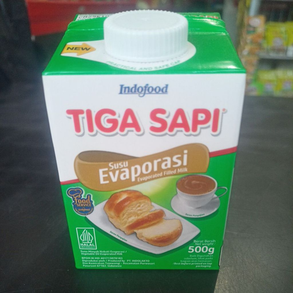 

Susu Evaporasi Tiga Sapi 500 gr / Evaporated Milk / Susu Lemak Nabati Evaporasi / Low Fat / Unsweetened