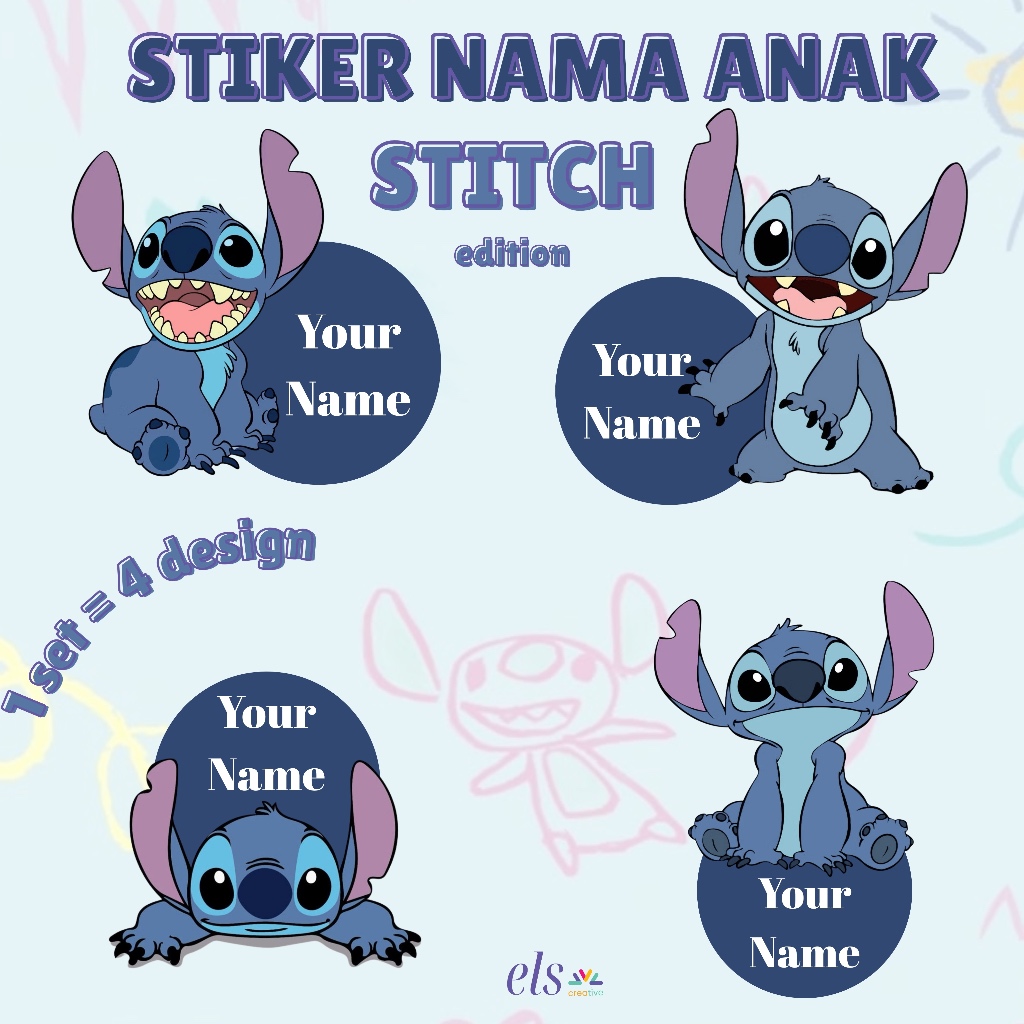 

Stiker Label Nama Anak Custom Premium Quality Print Karakter Lilo Stitch Sticker Pack Waterproof Oilproof Promo Termurah Bandung Ready