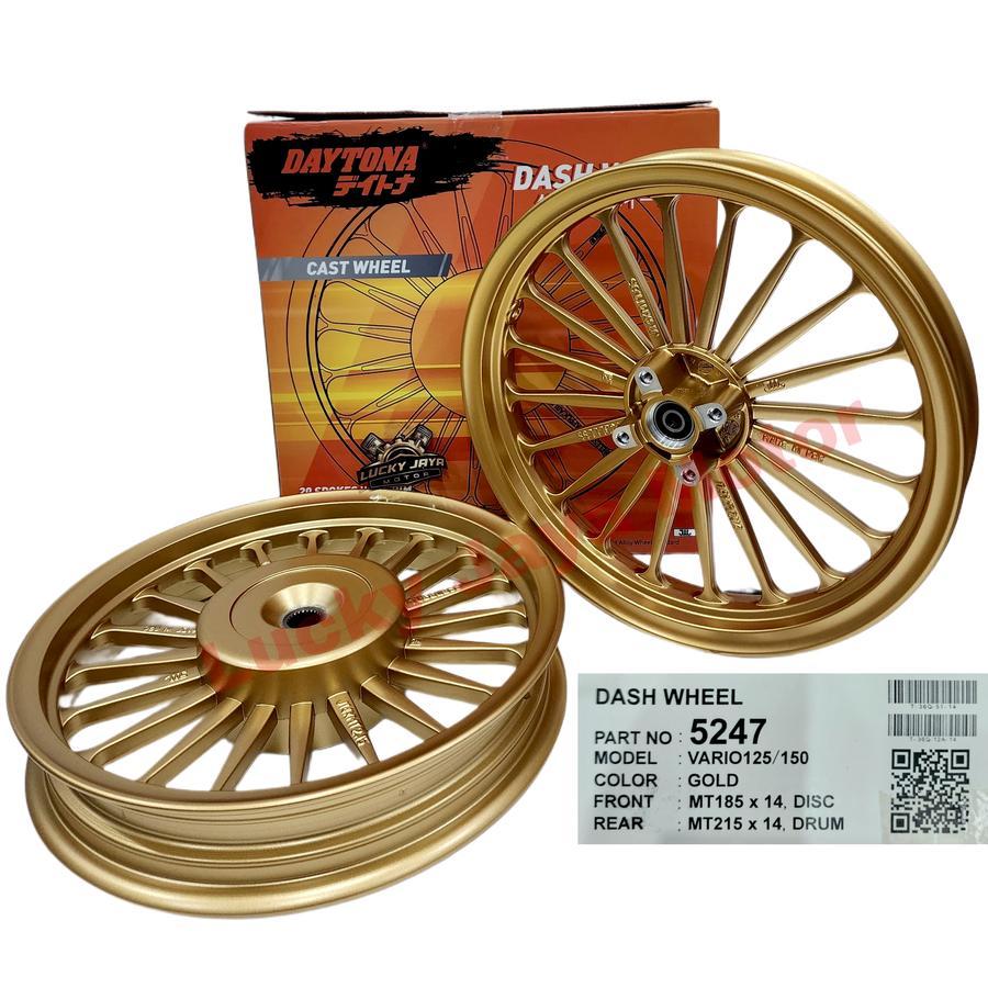 Pelek Vleg Velg Racing Daytona Vario 125 pnp Vario 150 Old Lama Lubang 4 Gold (5247)