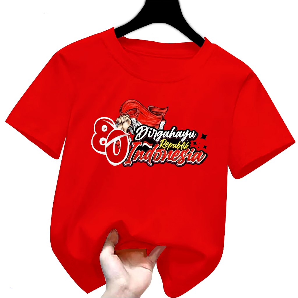 KAOS ANAK KEMERDEKAAN RI KE 80TH BAJU KAOS 17 AGUSTUS 2025 USIA 1-12 TAHUN