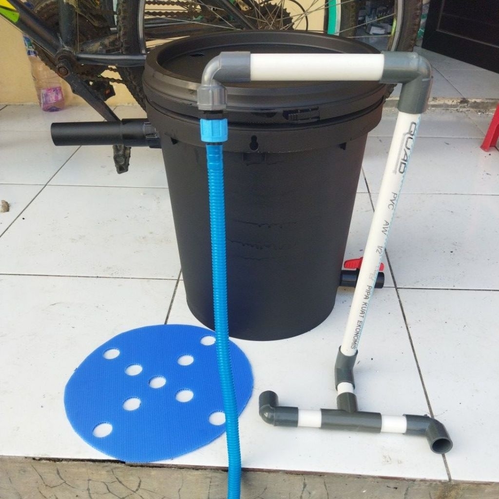 warna hitam, ember bio filter kolam ikan koi, nila, lele, lobster FREE SELANG