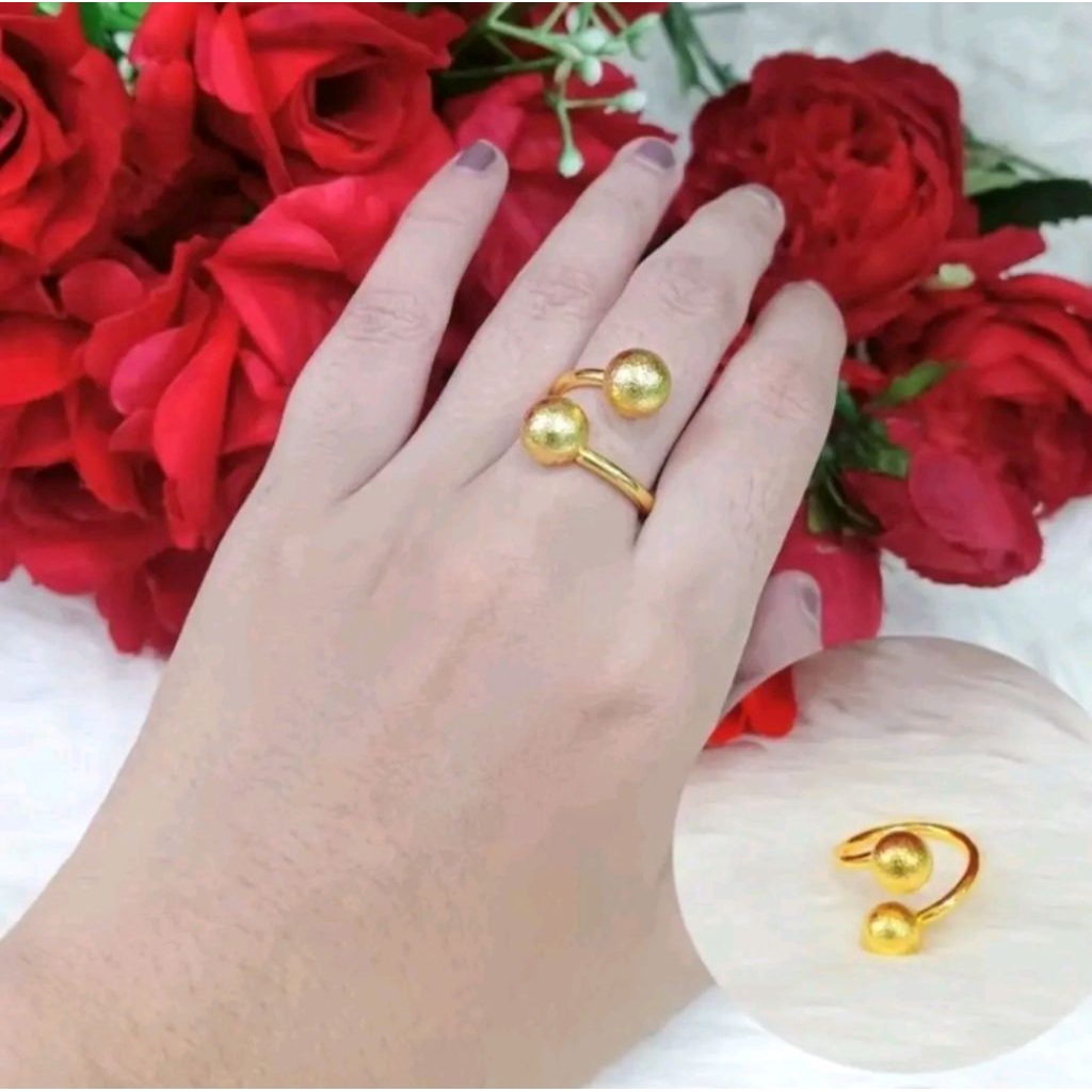 terbaru cincin wanita bola pasir titanium satu ukuran bisa besar bisa kecil