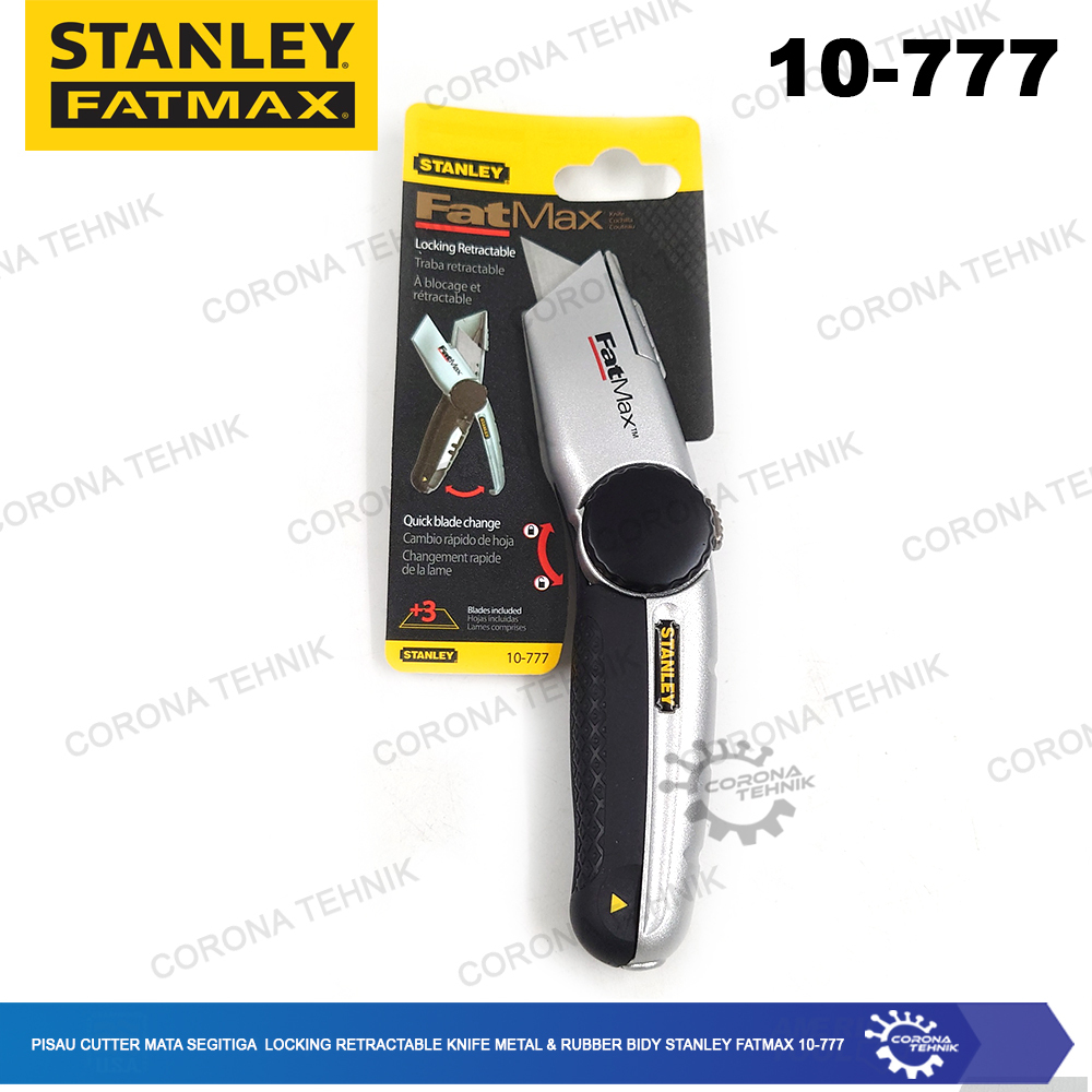 

Stanley FatMax 10-777 Pisau Cutter Mata Segitiga Locking Retractable Knife Metal & Rubber Body