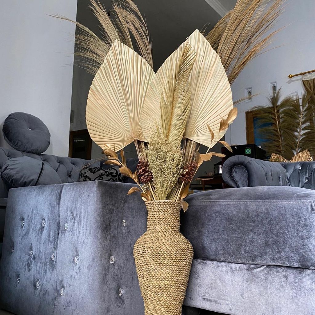 paket hiasan ruang tamu/paket meeah elegant dekorasi rustic hiasan bunga kering