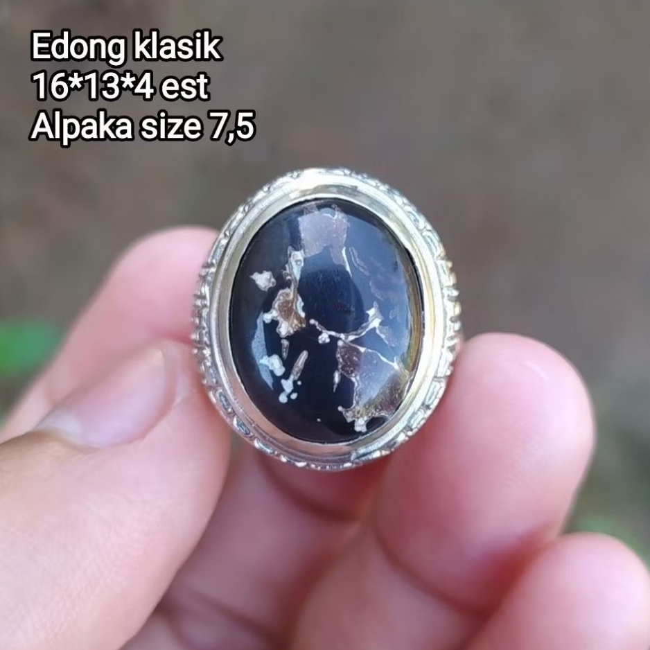 (BISA COD) CINCIN BATU AKIK GARUT EDONG MOTIF PANCAWARNA KLASIK