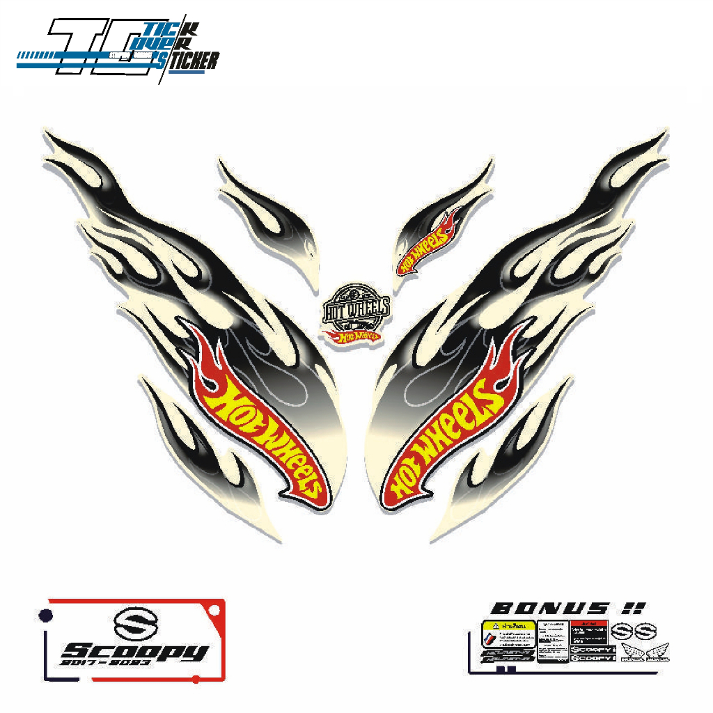 Stiker Striping Body Motor Honda Scoopy /MTF4/ Atau  Variasi Free Sticker Set / SETIKER SCOOPY / STI