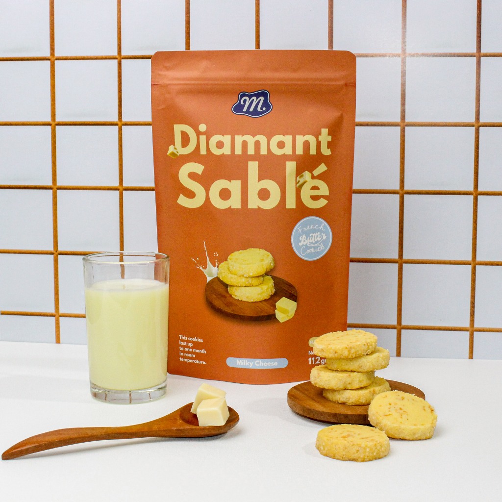 

French Sable Cookies Milky Cheese - Homemade Premium Butter Cookies (Diamant Sable) 112gr