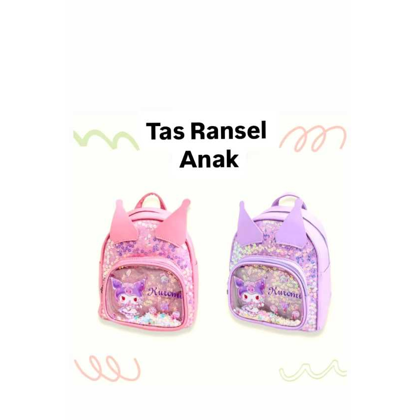GabyBelle- Tas Ransel Sequin Karakter Kurom Dan Tas Ransel Sequin Mermaid