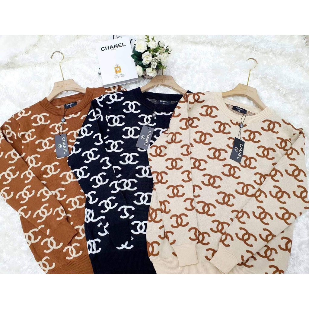 Sweater Premium Quality BKK - Sweater crewneck knitted CHANEL premium - Atasan Sweater rajut