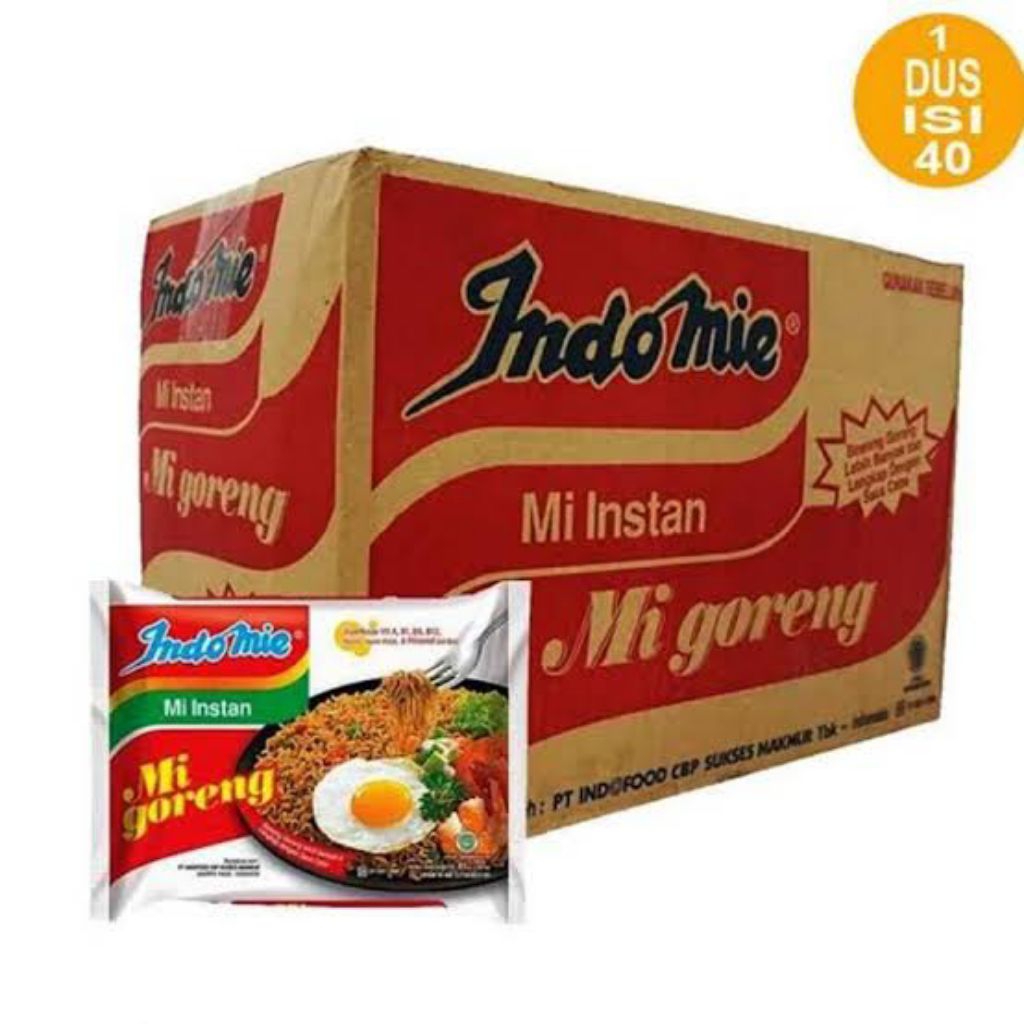 

Indomie Mi Instan Mie Goreng 1 Dus Isi [40pcs × 80gr]