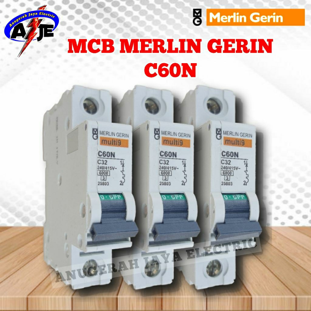 MCB MERLIN GERIN C60N 1PHASE. TERSEDIA 6A. 10A. 16A. 25A. 32A. 50A. 60A. 63A. KUALITAS ORIGINAL.