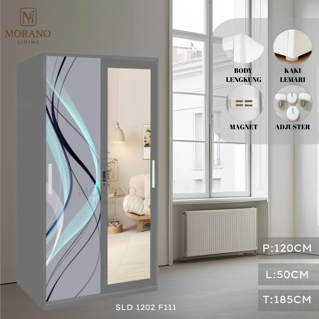 (GRATIS PACKING KAYU) NOIS LEMARI BESI PAKAIAN LEMARI BESI SLIDING 2 PINTU UK 90 DAN 120