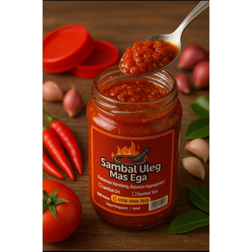 

Sambal Cumi Mas Ega Pedas Gurih — Sambal Seafood Premium 120g/170g — Sambal Cumi Asli Kediri
