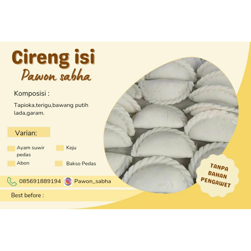 

CIRENG ISI BY PAWON SABHA MIX ISI 10 UKURAN BESAR