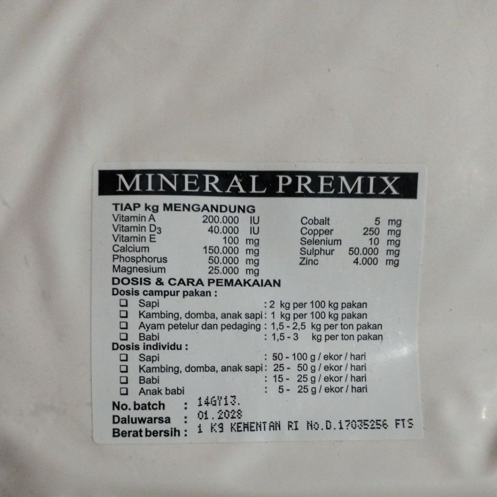 Mineral Hewan Produk TMC 1 kg