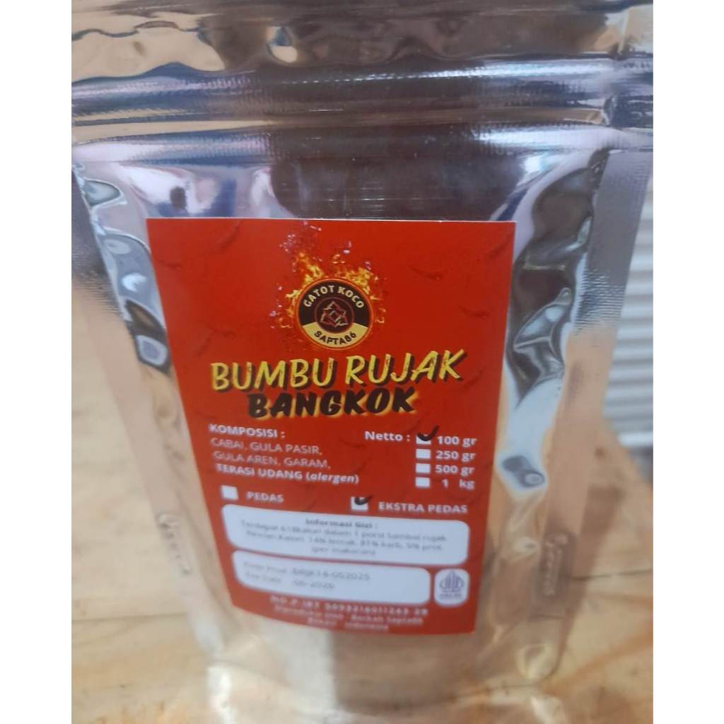 

BUMBU RUJAK BANGKOK / BUMBU RUJAK JAMBU KRISTAL / Bumbu Rujak Buah 100gr Pedas & Extra