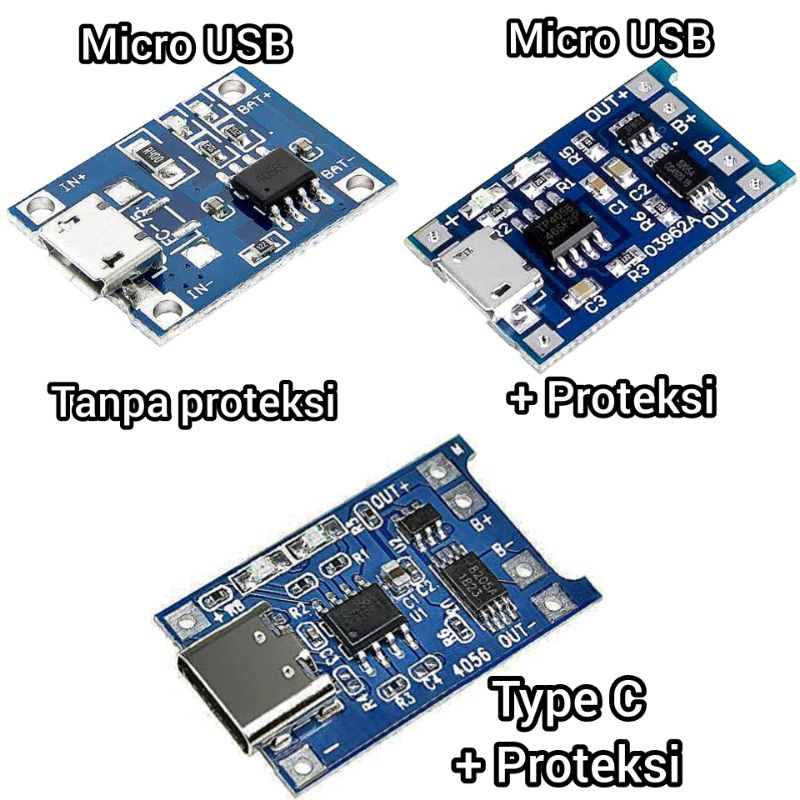Modul Charger Micro USB TP4056 MICRO USB / TYPE C Modul Charger Baterai