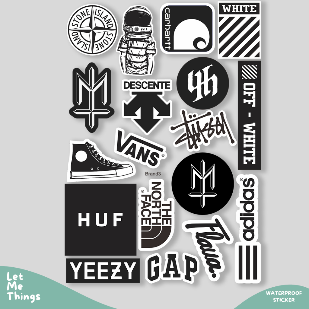 

Sticker pack aesthetic brand yeezy adidas || stiker helm case hp tumber laptop