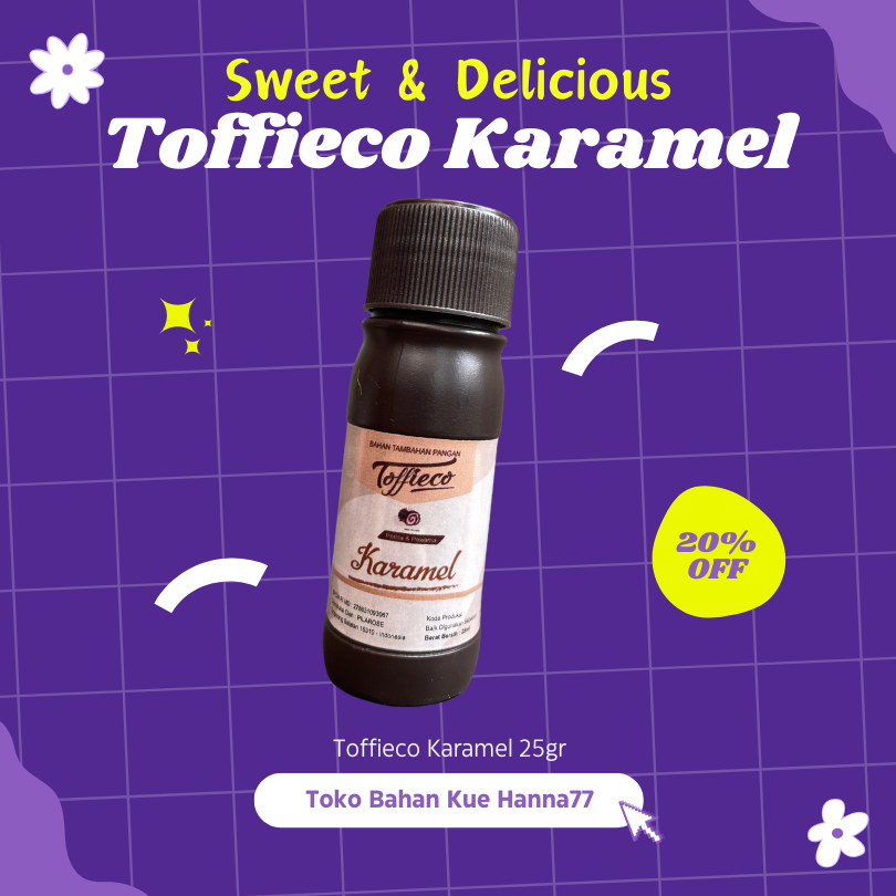 

Toffieco Perisa Caramel 25ml - Essence Rasa Karamel untuk Kue Minuman Makanan