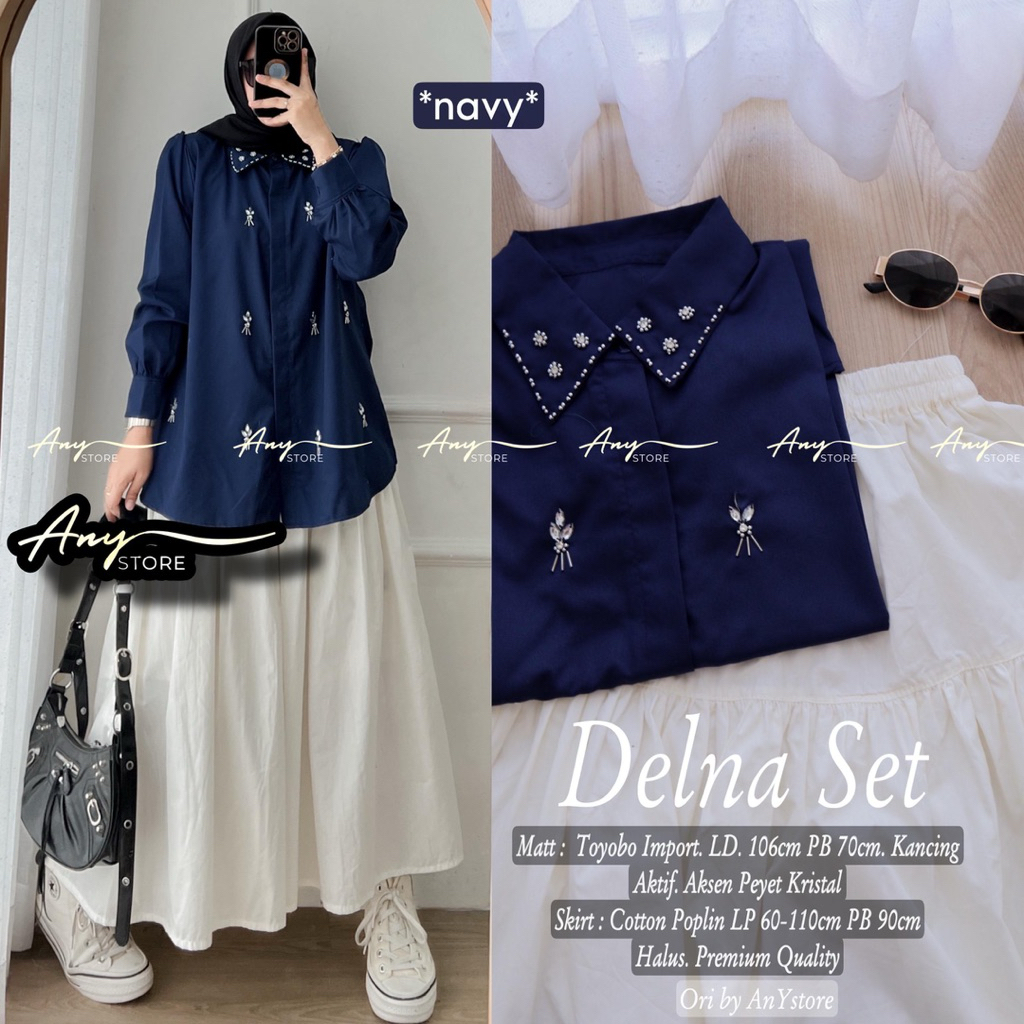 delna set kemeja toyobo manik rok katun poplin