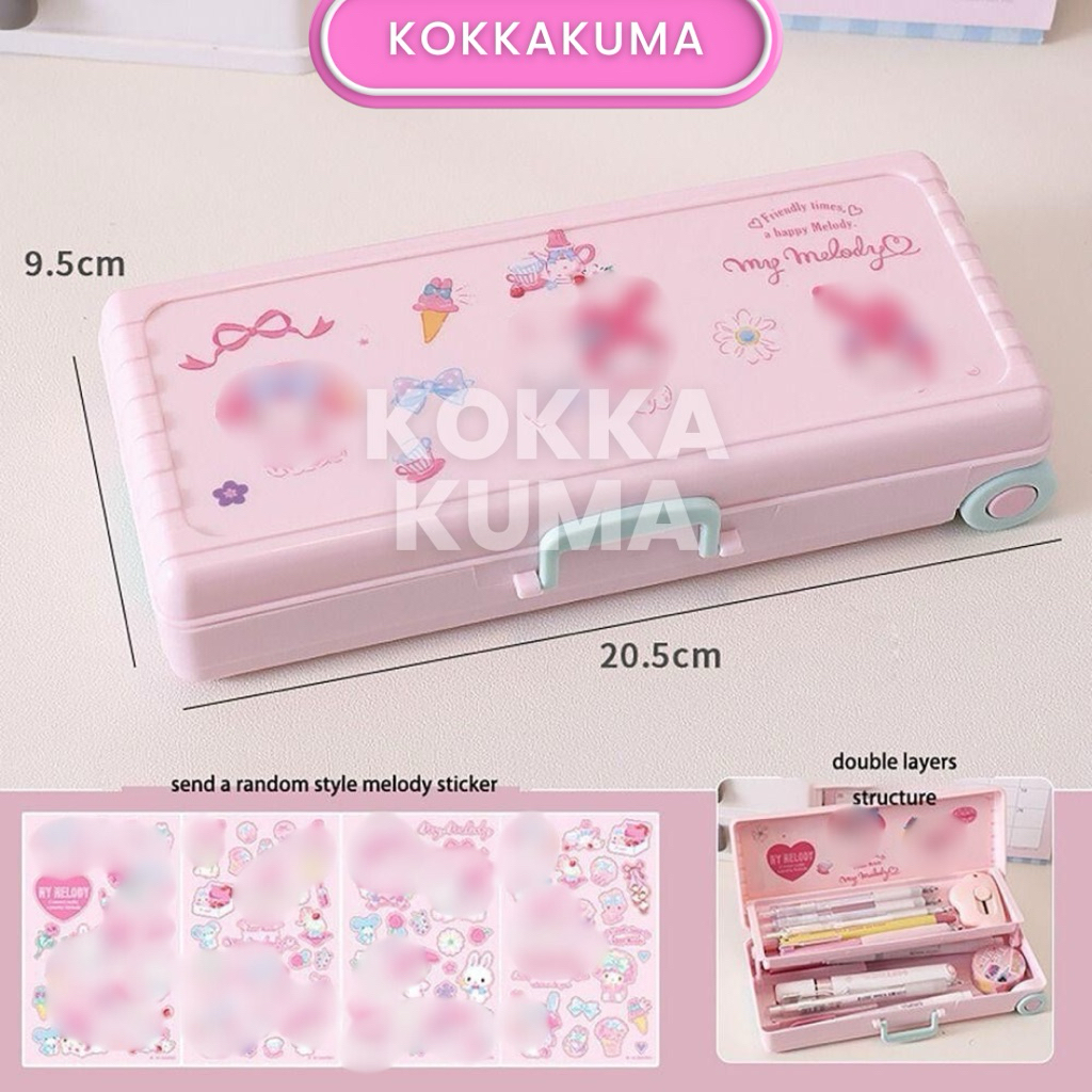 

( KKM ) AB150 Kotak Pensil Koper Tempat Pensil Roda Tarik Kotak Pensil Tarik 2 Tingkat Kotak Pensil