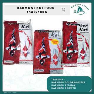 1 SAK 10 Kg HARMONI KOI GROWTH COLOR 1mm/8mm Pertumbuhan Menutrisi Pakan/Pelet Ikan Koi Koki Hias Ma