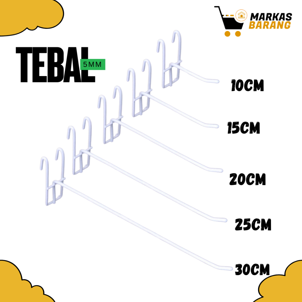 [Tebal 5mm] Hook Ram Kawat Display