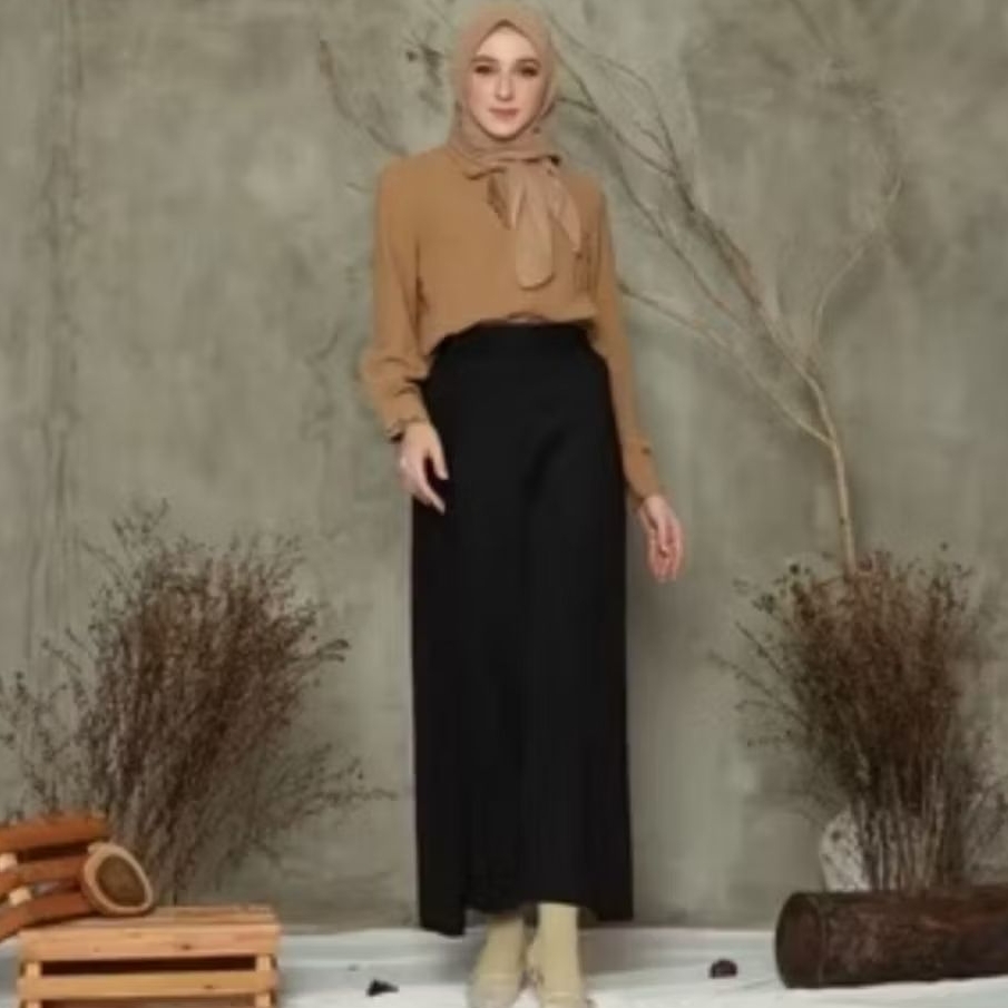 atasan gamis basic blues tunik