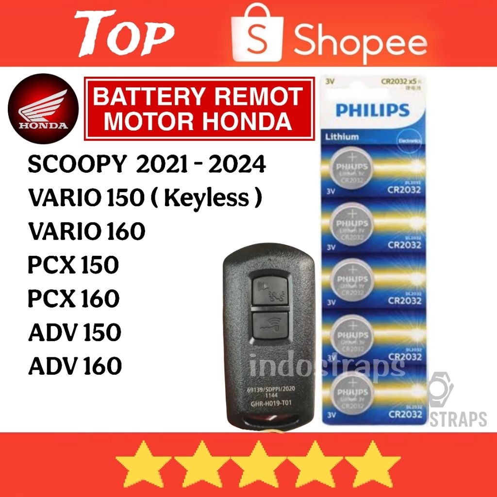 Baterai Remote Motor PCX 150 160 VARIO 150 160 Batre Remote Kayless ADV 150 160 NEW VARIO 125 SCOOPY