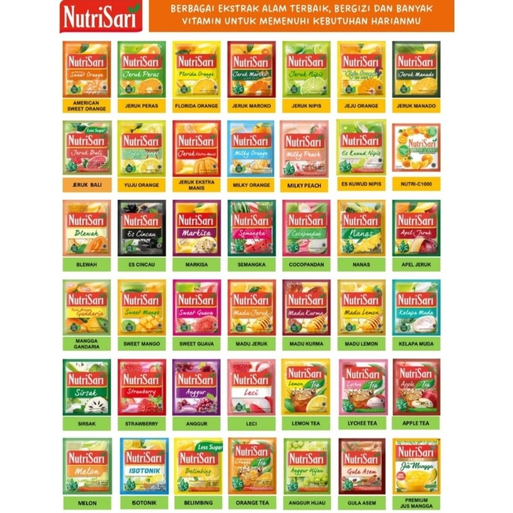 

NutriSari Renceng All varian 1 pack 4renceng (tinggal pilih rasa apa )