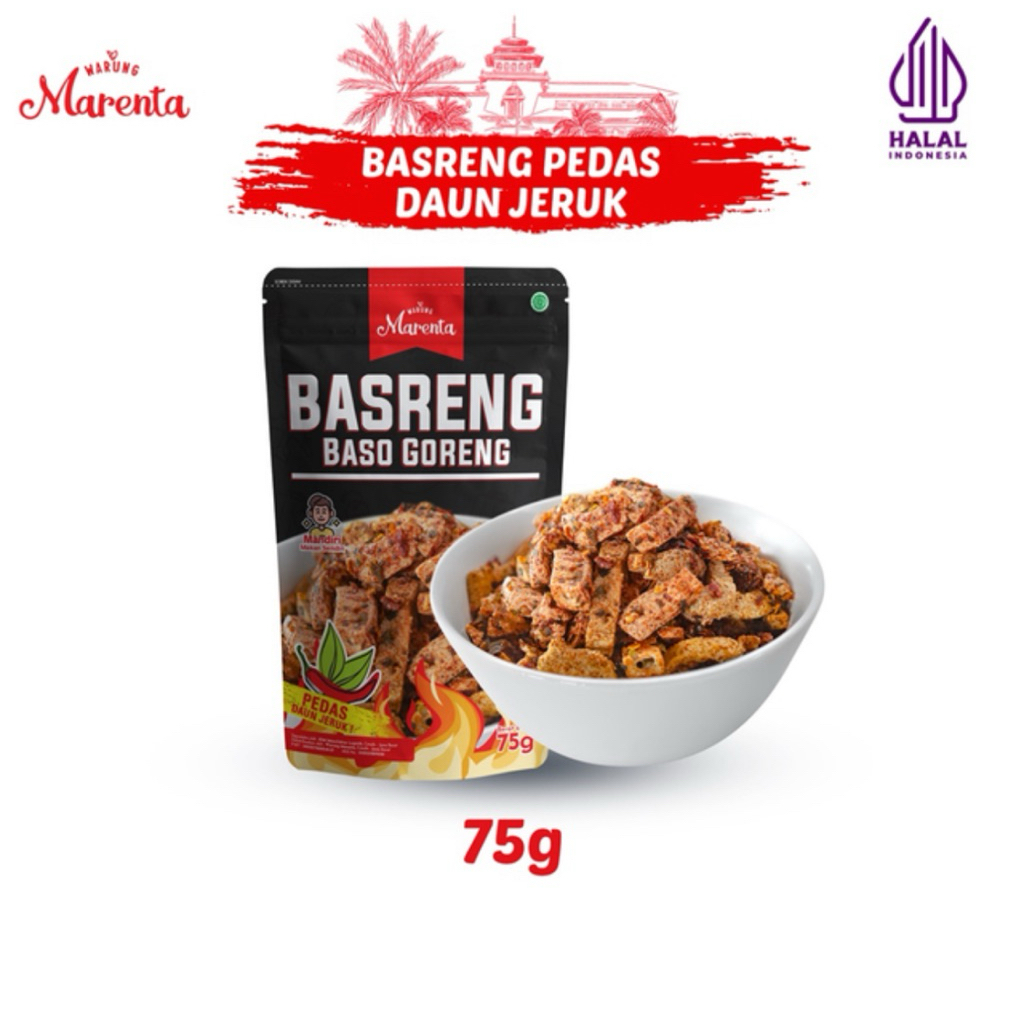 

Basreng Pedas Daun Jeruk 75g - Camilan Keripik Bakso Goreng Pedas Gurih
