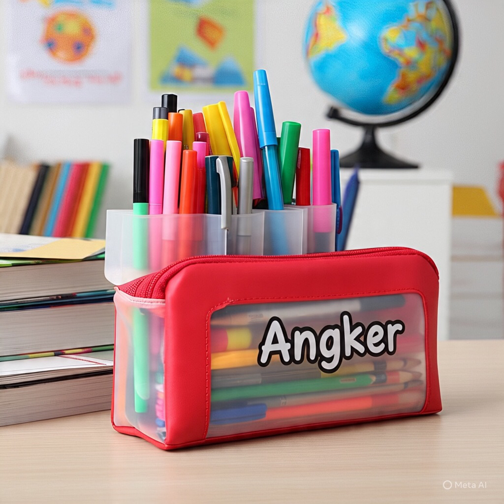 

Tempat Pensil custom - Angker merah polosan