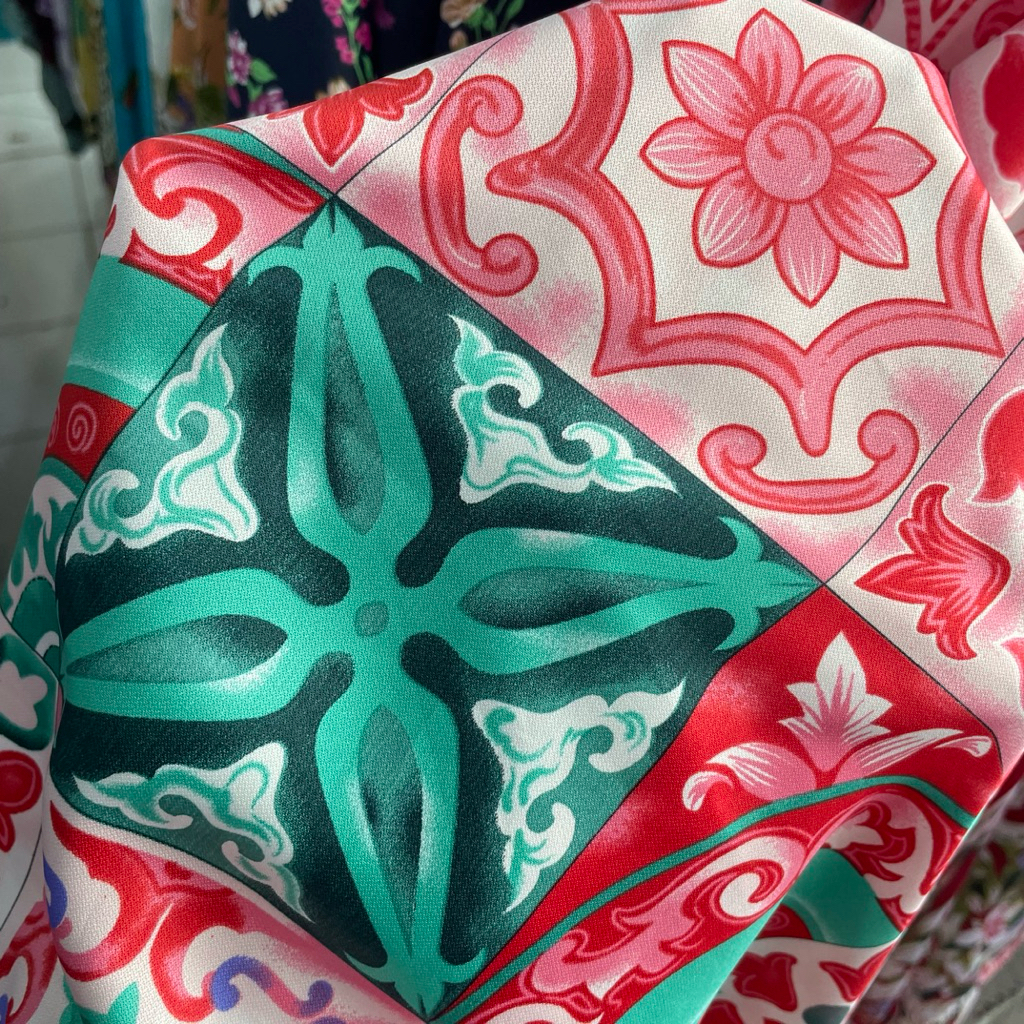 kain maxmara luxury motif abstrak premium - kain satin maxmara silk - kain silk original pj