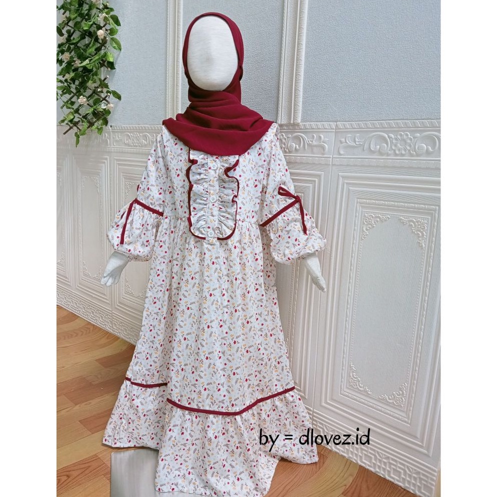 KODE R29Z Set Gamis Anak Katun Jepang 1 14 tahun  Shanum Gamis HIjab Instan
