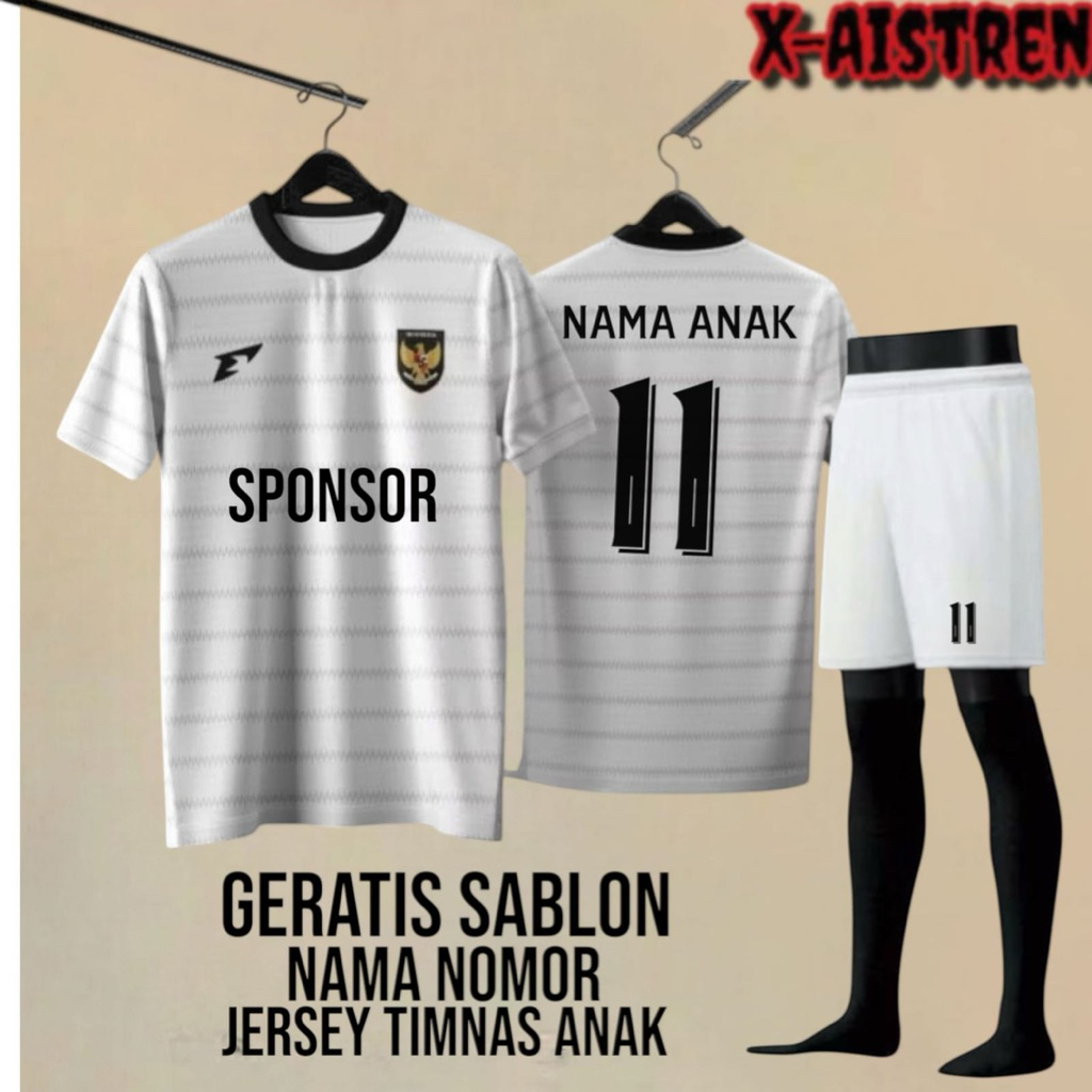 Geratis Nama Nomor Setelan Baju Bola Anak Jersey Timnas Erspo Terbaru 2025 Kaos Sepak Bola Anak Sera