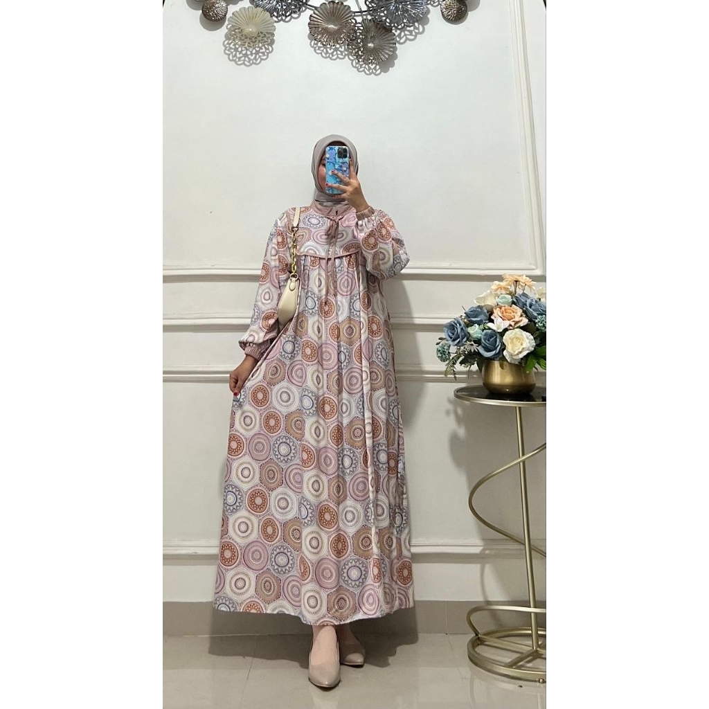 Erina dress/gamis rayon adem