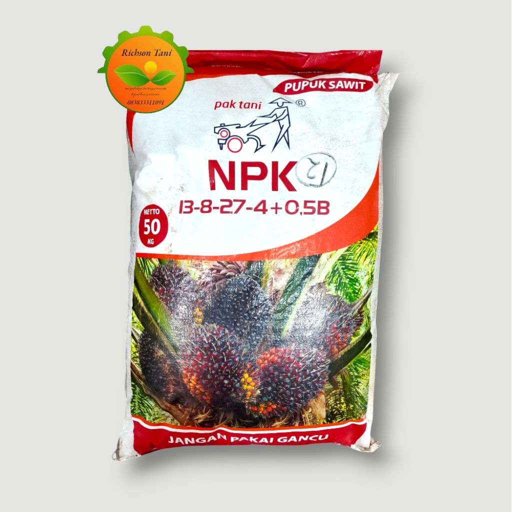 NPK Pak Tani 13-8-27-4+0,5B kemasan 50 kg