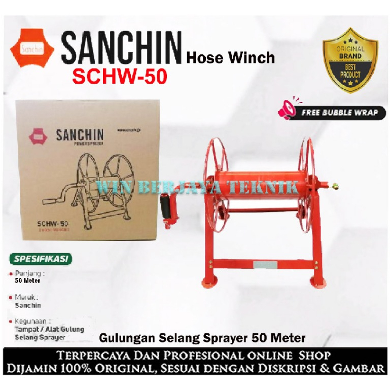 SANCHIN SCHW-50 Alat Gulungan Penggulung Selang Air kompresor / Selang Sprayer Hose Winch 50 METER
