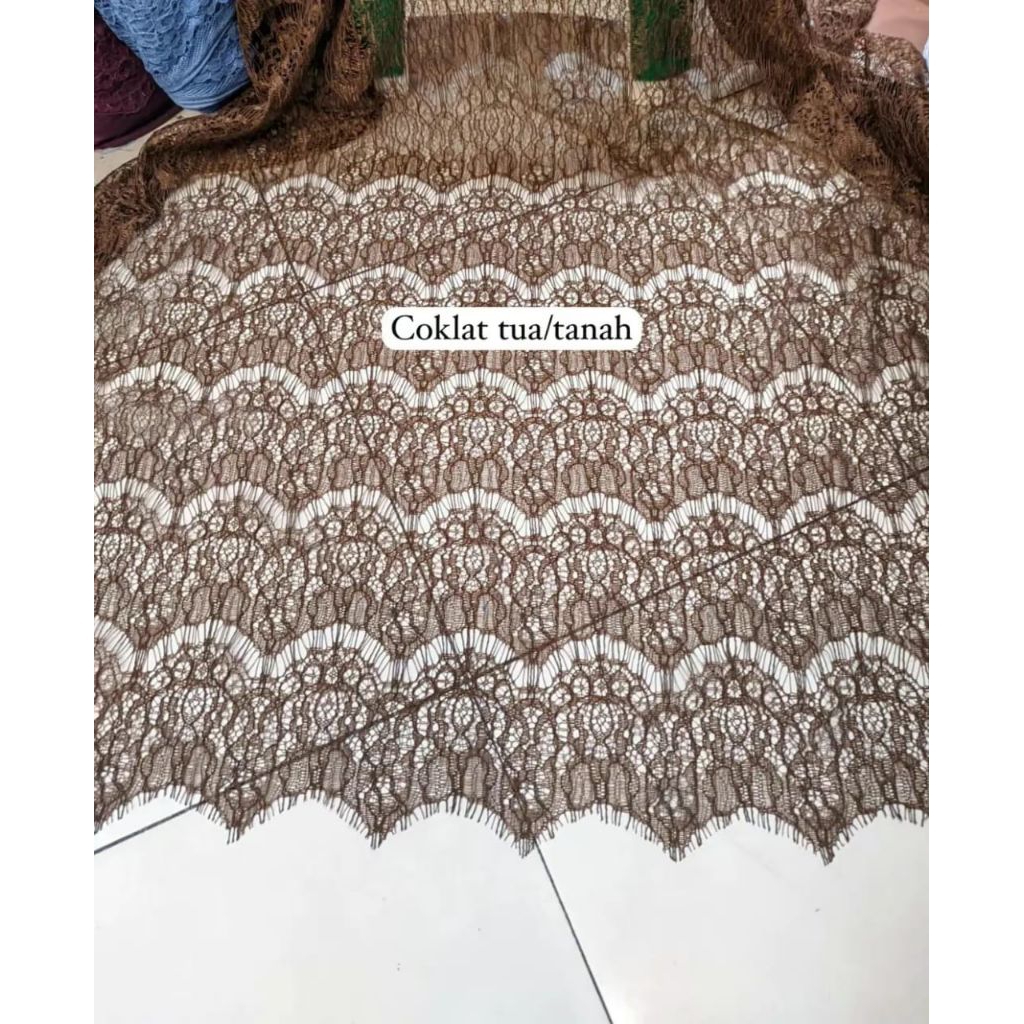 kain brokat renda polos/bahan brukat renda/brokat renda meteran