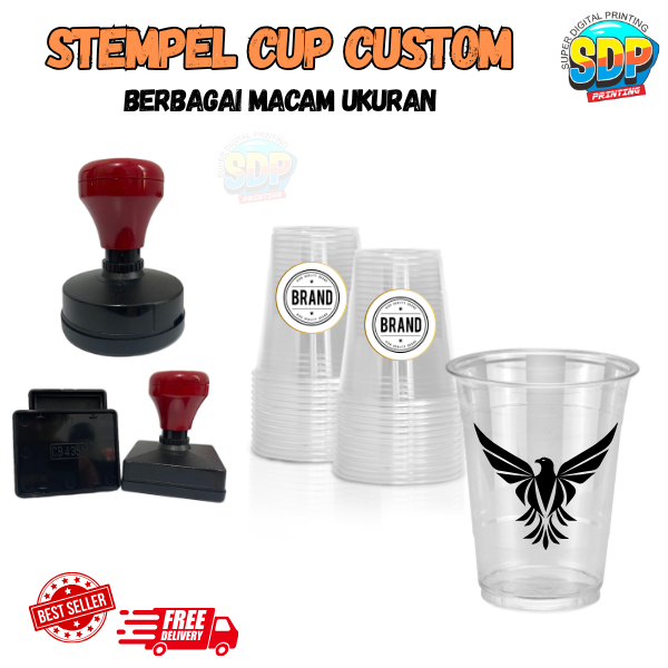

Costum Stempel Cup Stempel Cup / Plastik Anti Luntur Super Digital Printing