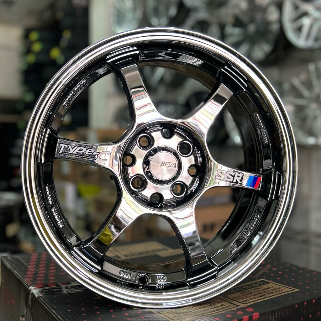 Velg SSR Type C Ring 16 Lebar 7 Pcd 8x100/114.3 Et 38 Warna Black Chrome | Velg R16 | Velg Mobil | V