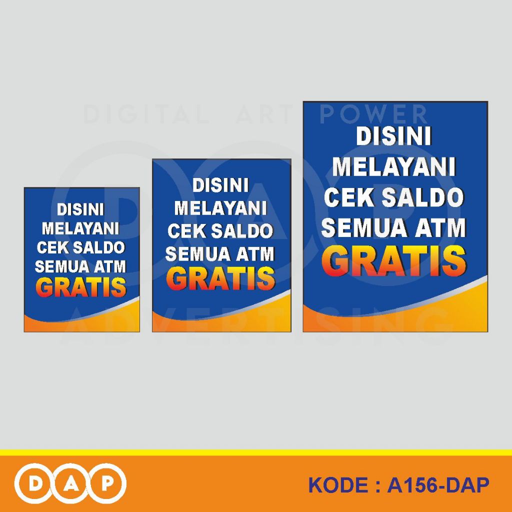 

A156 - Acrylic Sign, Stiker Akrilik Di Sini Melayani Cek Saldo Gratis Semua ATM, Murah, Bisa Custom