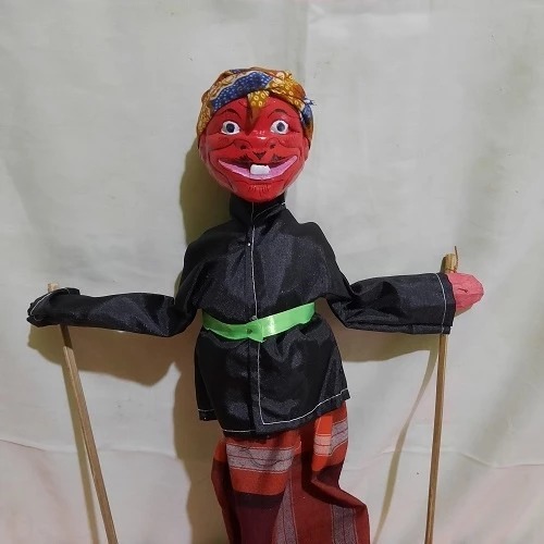 Wayang Golek Si Cepot 40cm Asli Wayang Mainan Anak Hobi Koleksi Tugas Sekolah Bahan Kayu