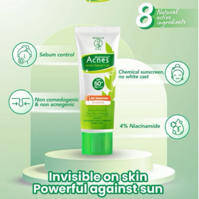 ACNES NATURAL CARE - gel acnes sunscreen spf 50++